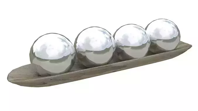 Wooden decorative canoe 3D model