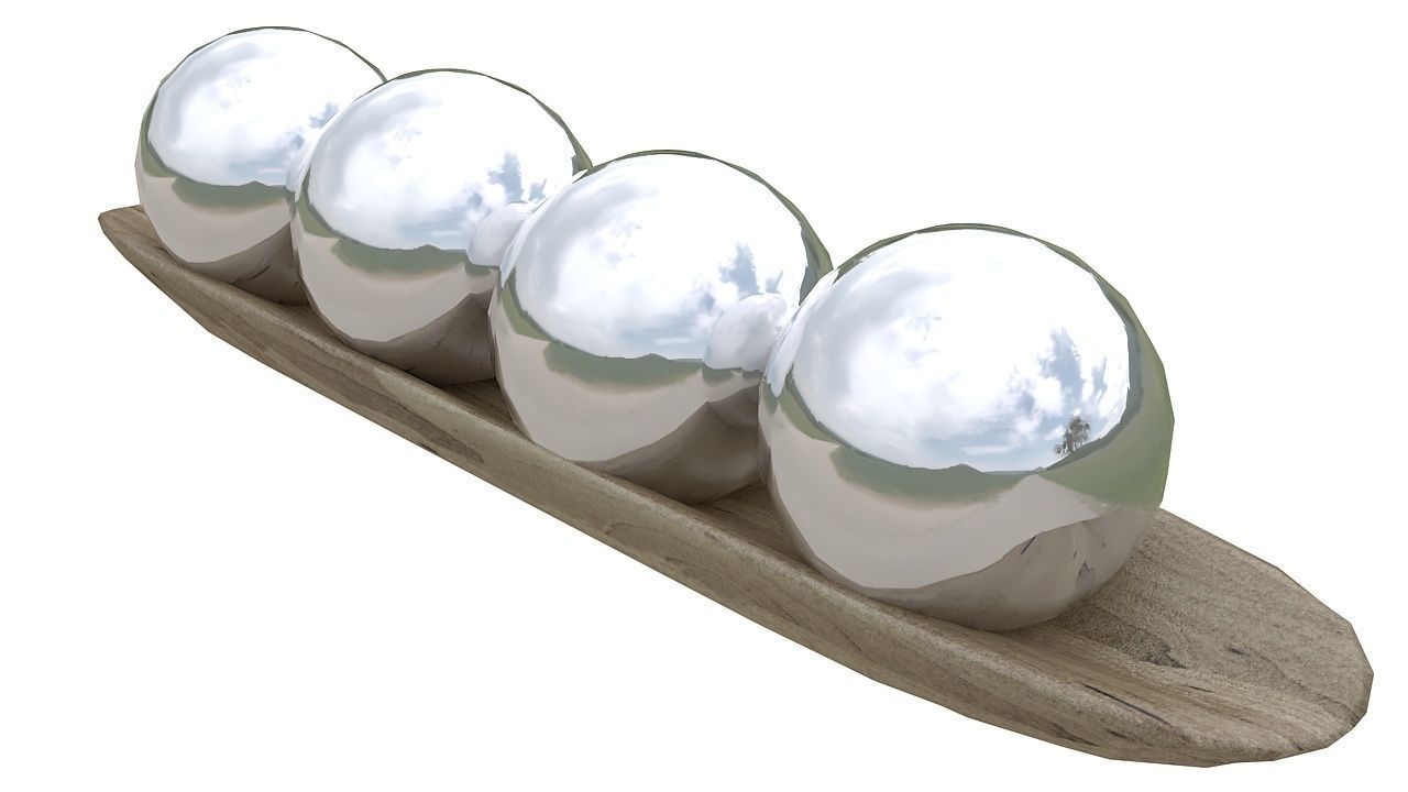 Wooden decorative canoe 3D model_2