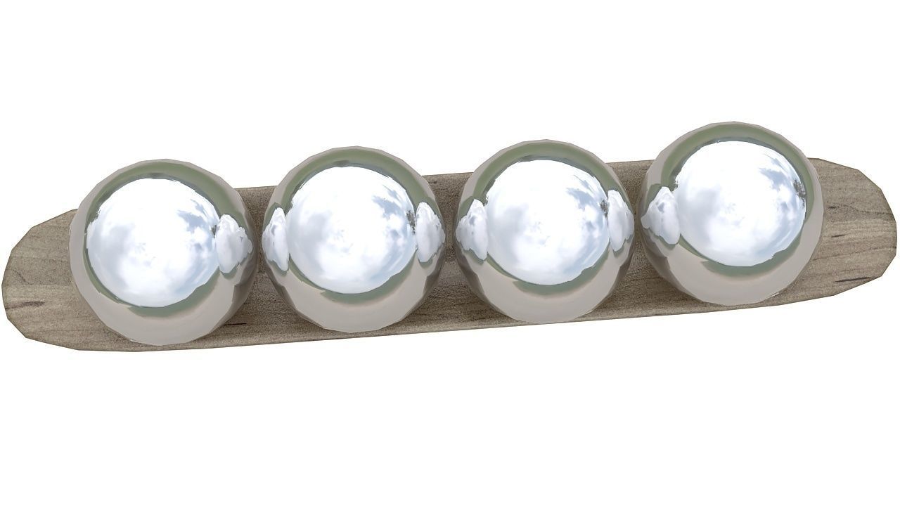 Wooden decorative canoe 3D model_3