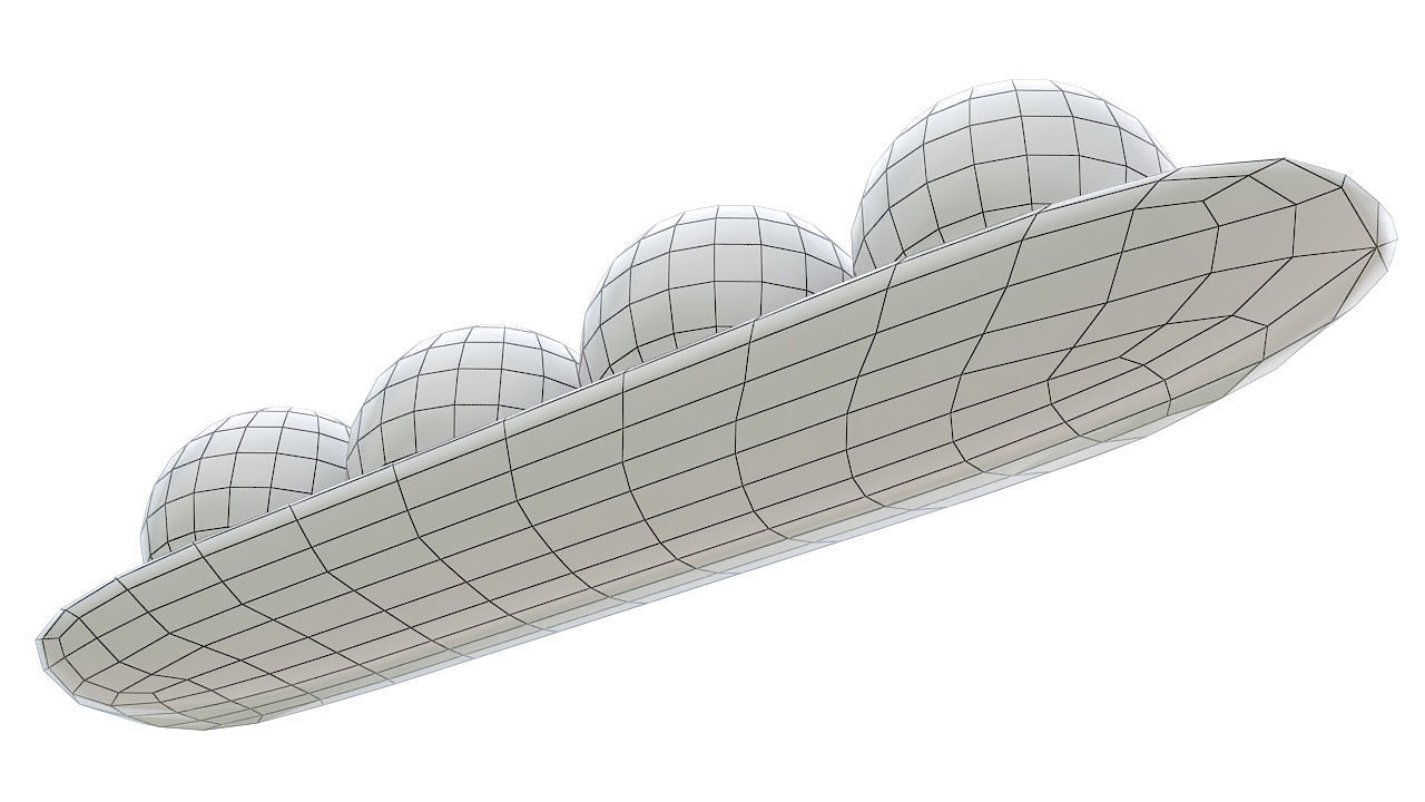 Wooden decorative canoe 3D model_7