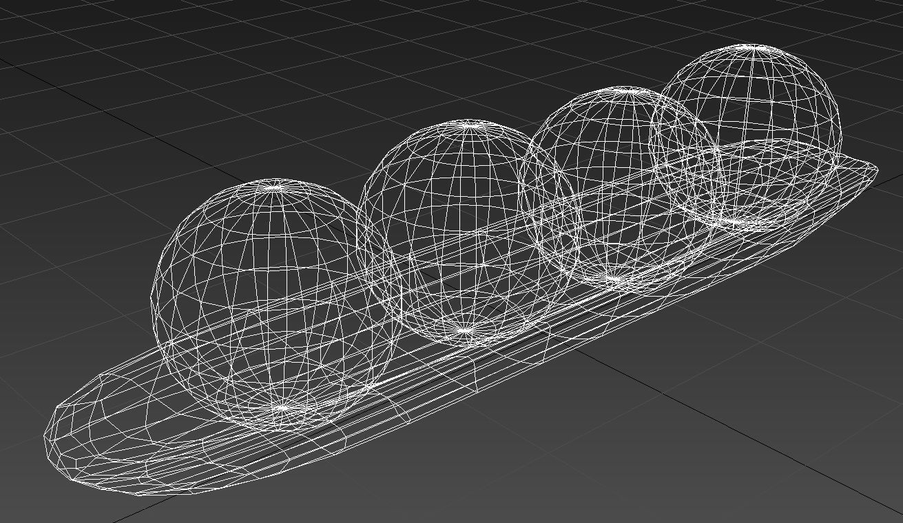 Wooden decorative canoe 3D model_10