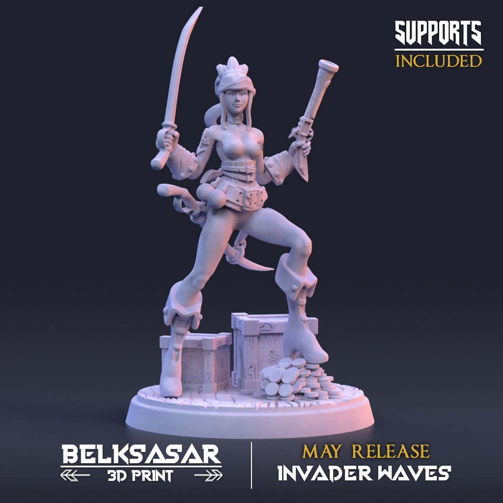 Pirate Deep Sea Boatswain Normal and Nude 3D print model_1