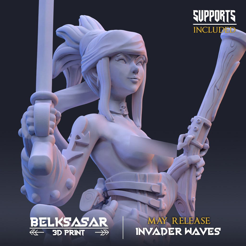 Pirate Deep Sea Boatswain Normal and Nude 3D print model_7