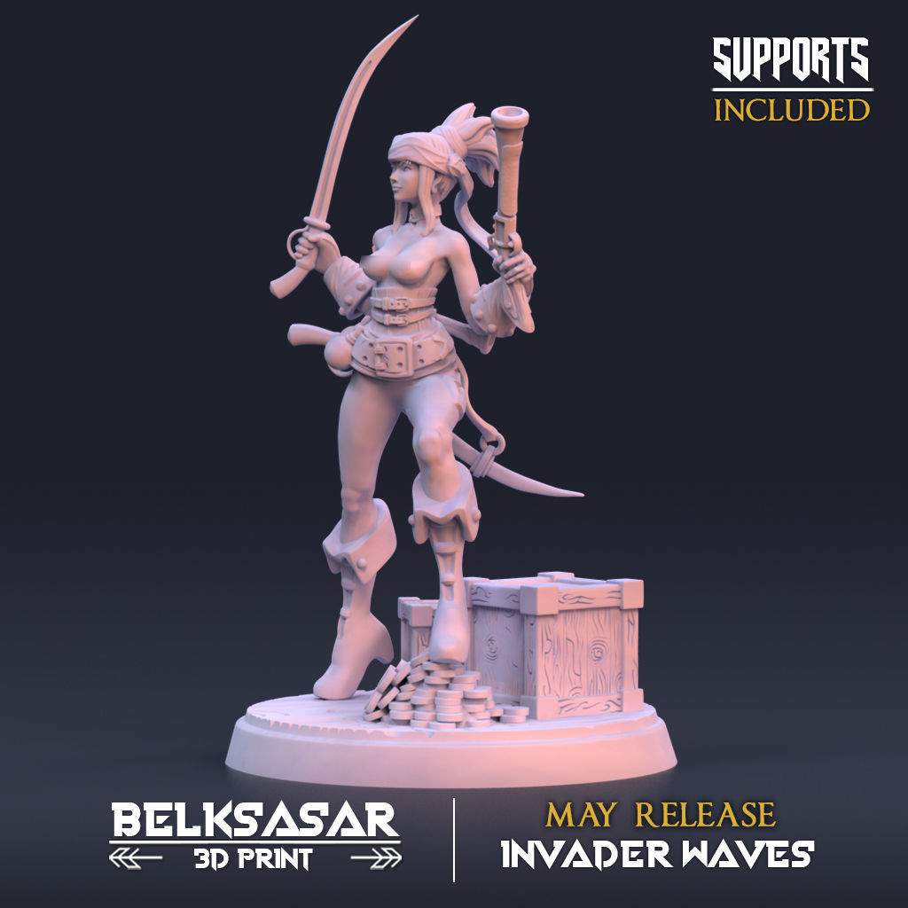 Pirate Deep Sea Boatswain Normal and Nude 3D print model_3