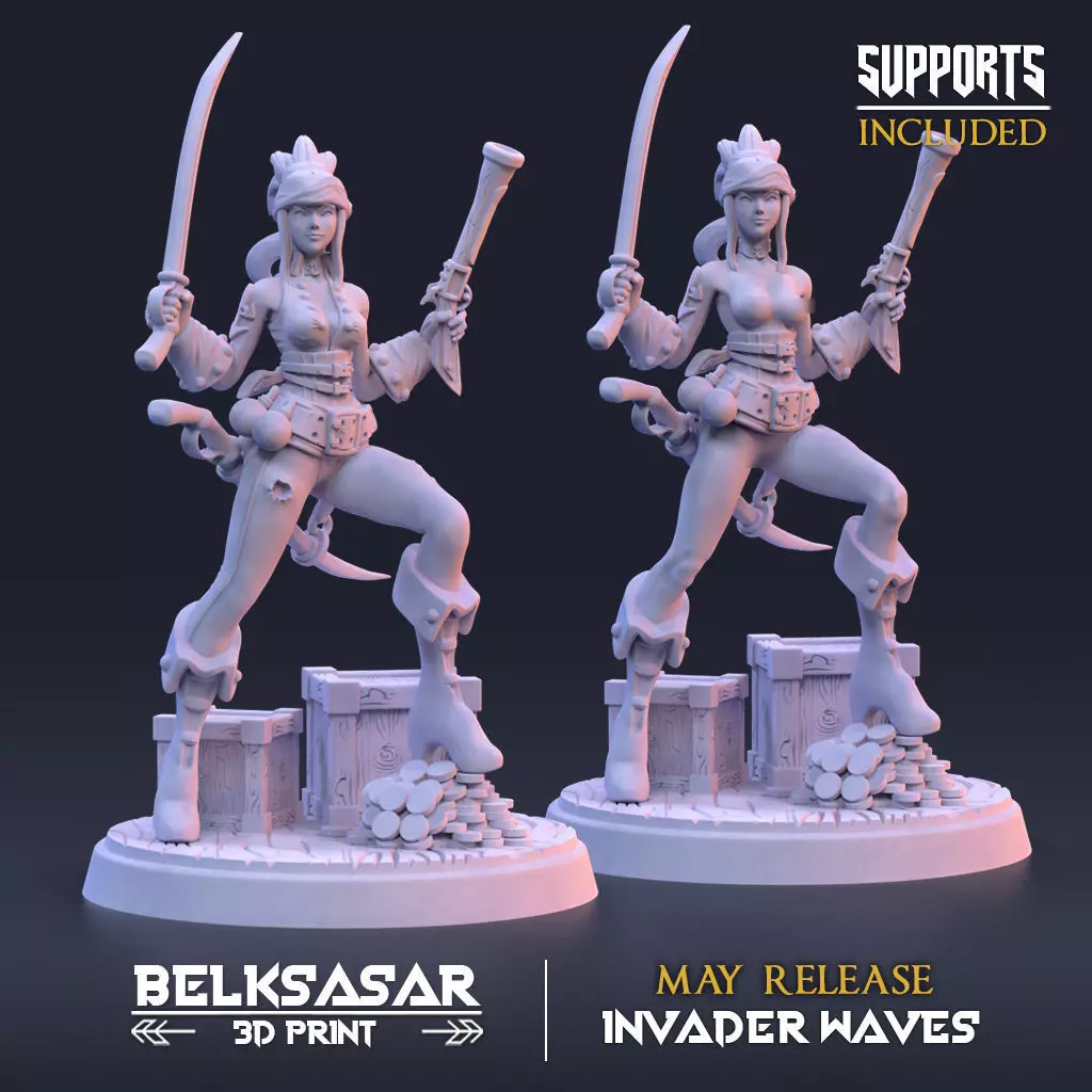 Pirate Deep Sea Boatswain Normal and Nude 3D print model_0
