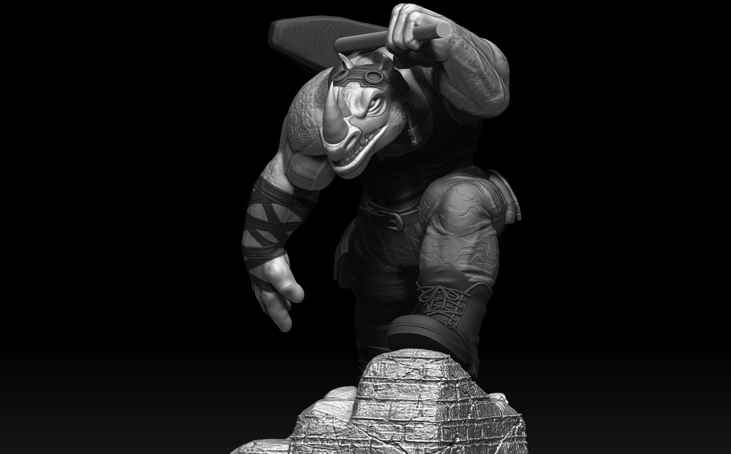 Rocksteady TMNT 3D print model_5