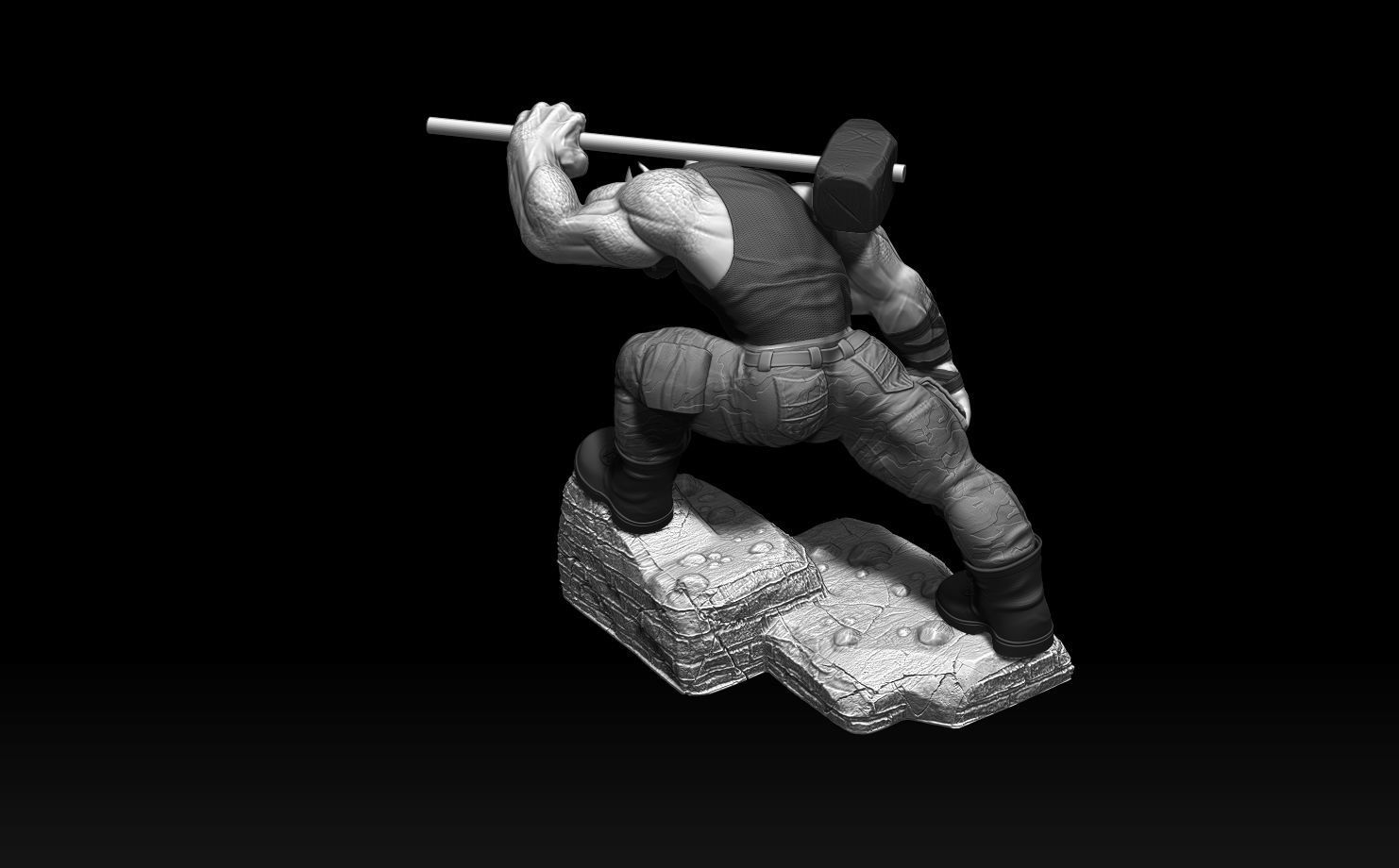 Rocksteady TMNT 3D print model_3