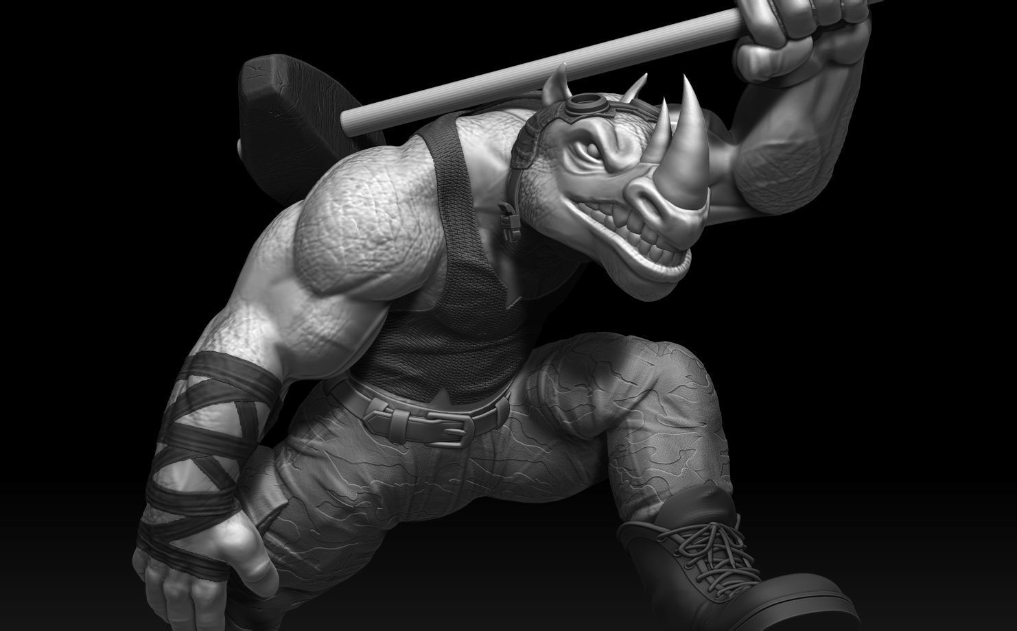 Rocksteady TMNT 3D print model_10