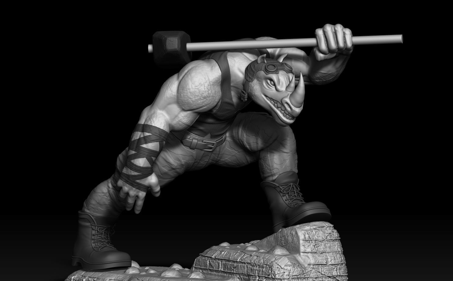 Rocksteady TMNT 3D print model_6