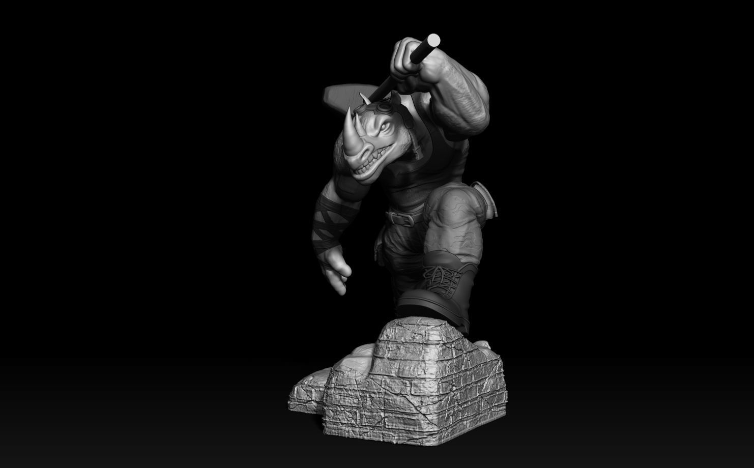 Rocksteady TMNT 3D print model_7