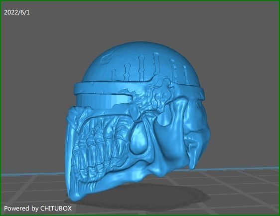 mandalorian skull helmet with visor for action figures 3D model_2