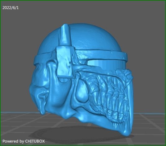 mandalorian skull helmet with visor for action figures 3D model_1