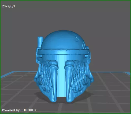 mandalorian skull helmet with visor for action figures 3D model_0
