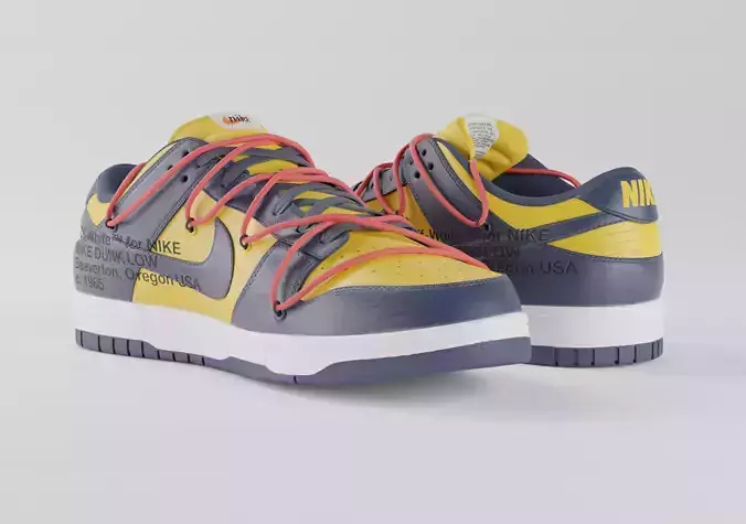 Off White x Nike Dunk Low Michigan Low-poly 3D model