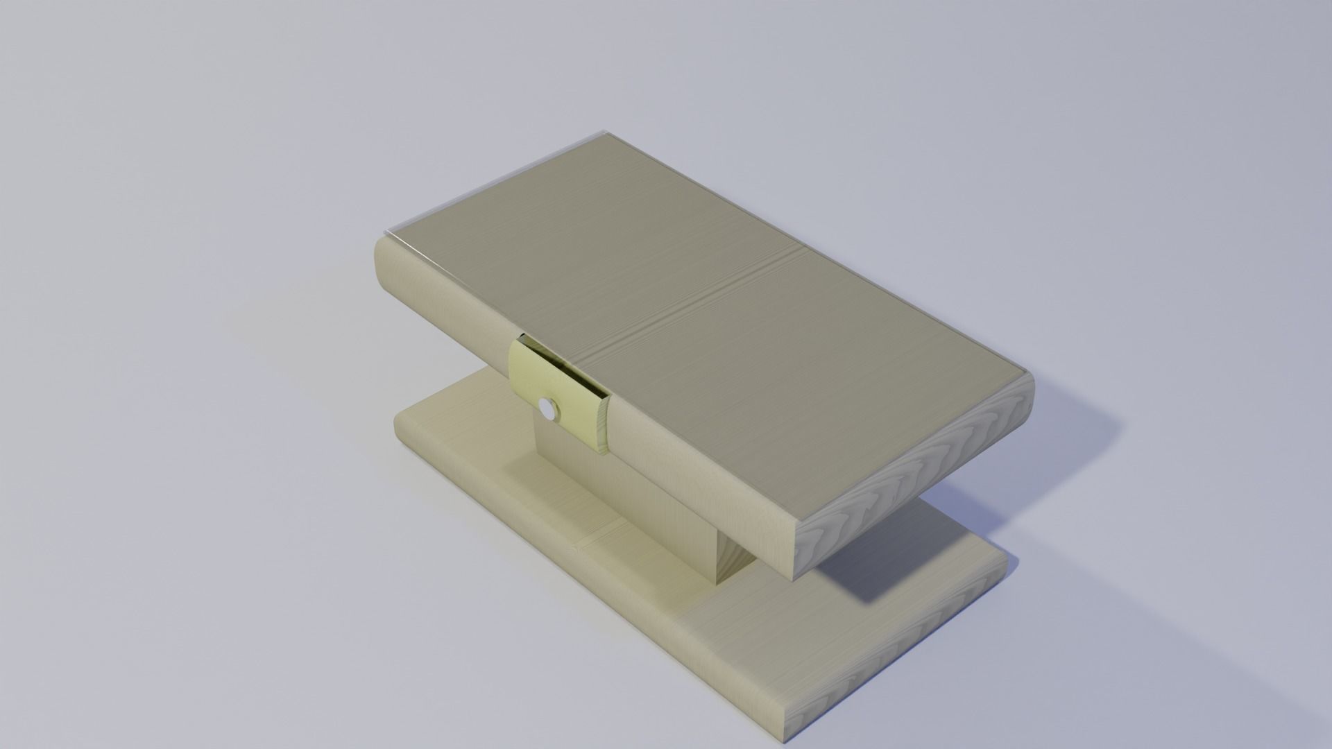 trapeze wooden bench 3D model_6