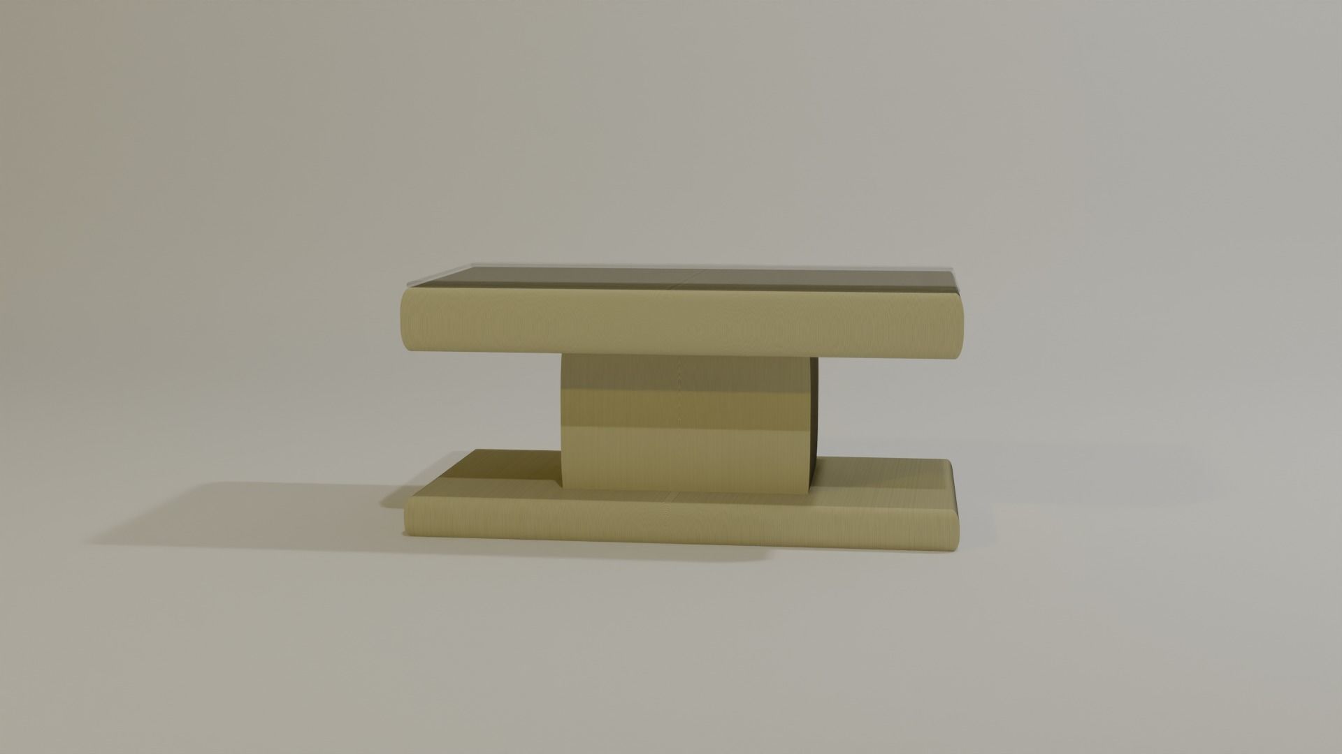 trapeze wooden bench 3D model_3