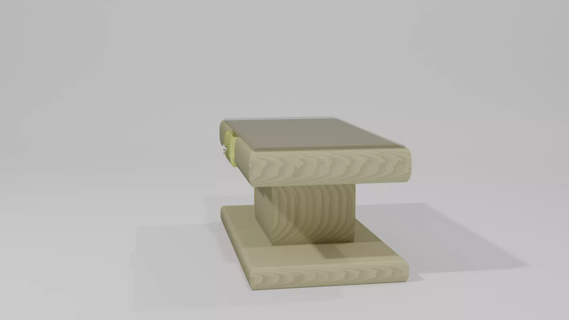 trapeze wooden bench 3D model_0