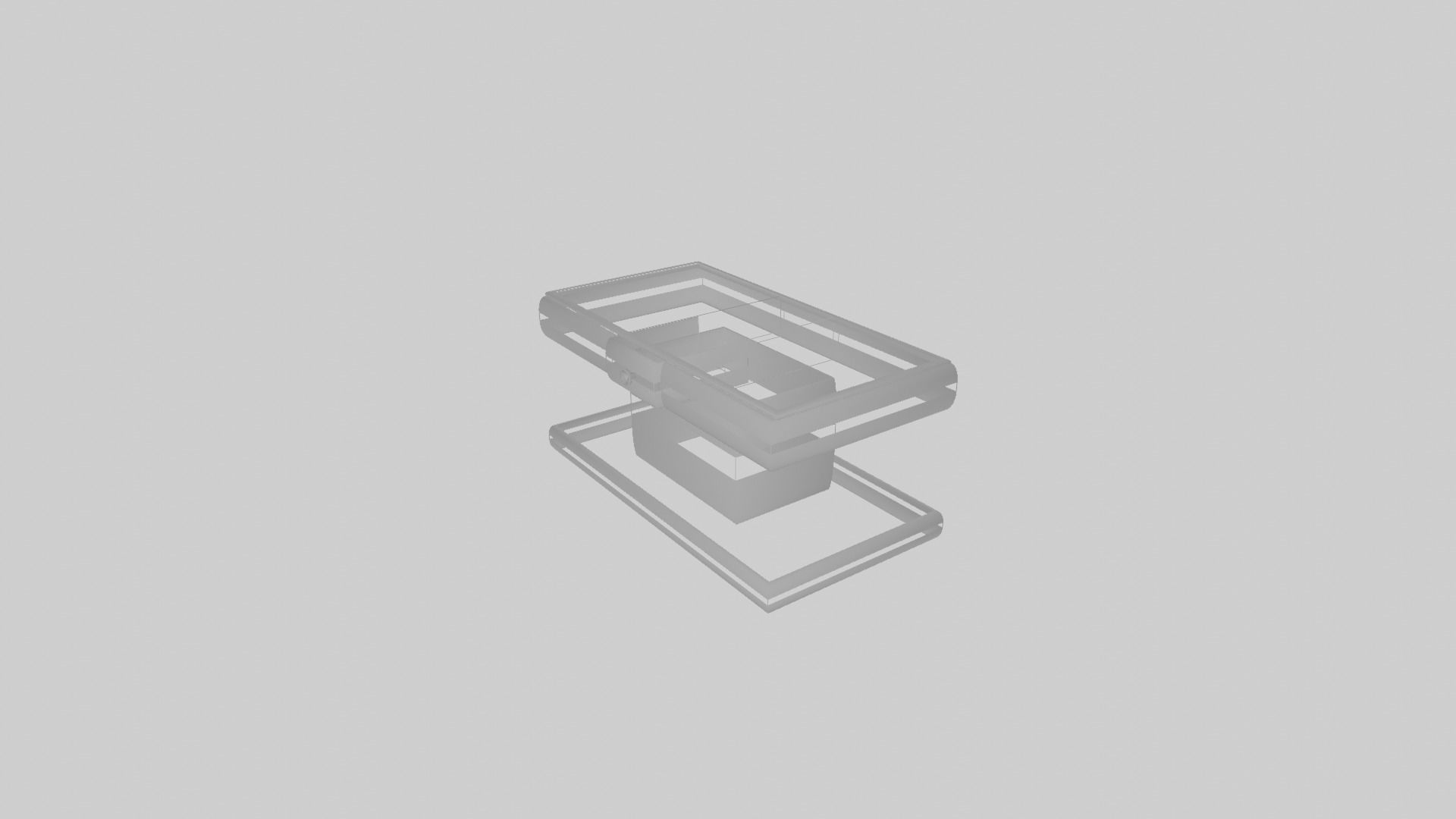 trapeze wooden bench 3D model_4