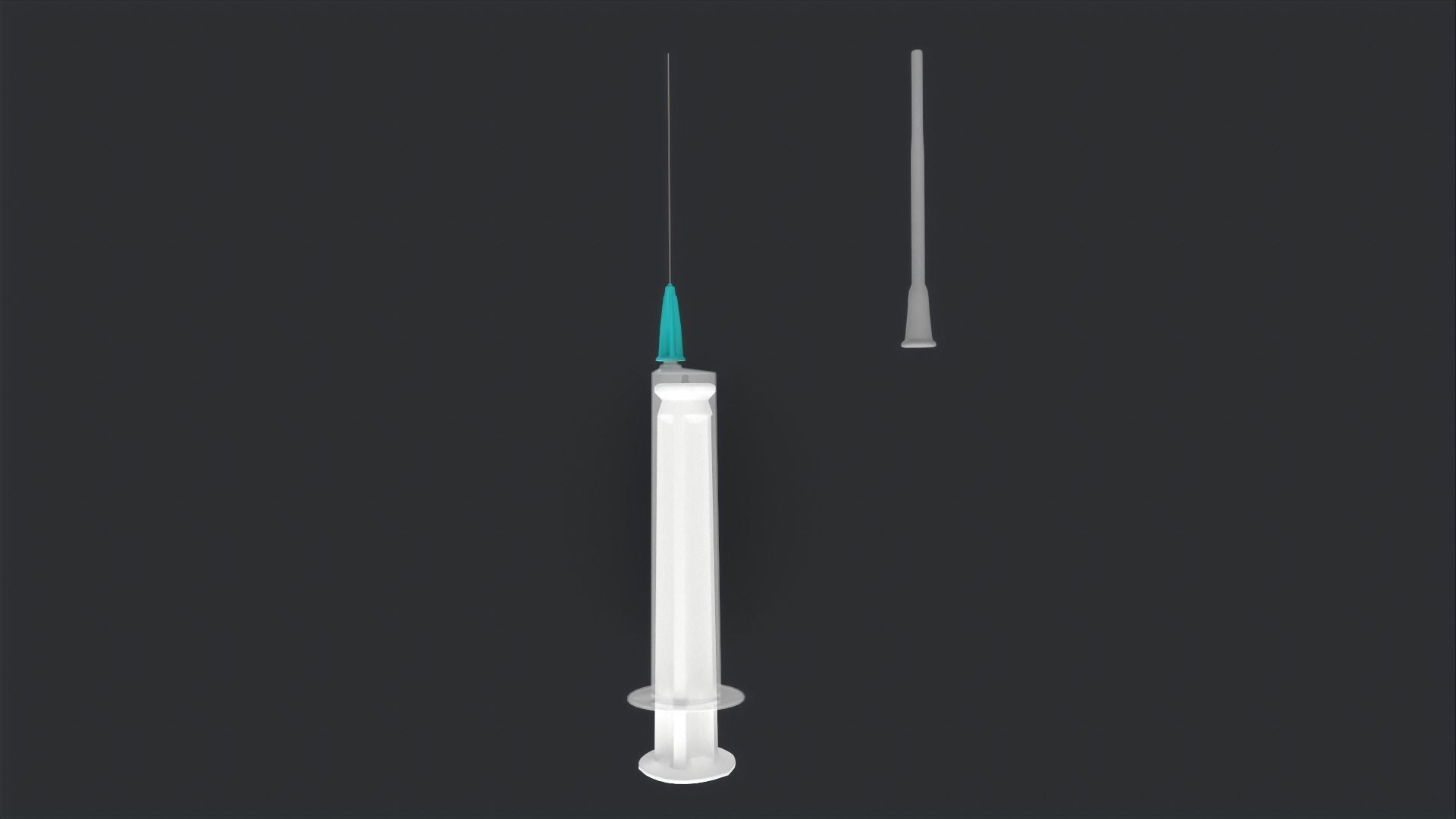 Syringe Base - Medical Instrument Low-poly 3D model_4