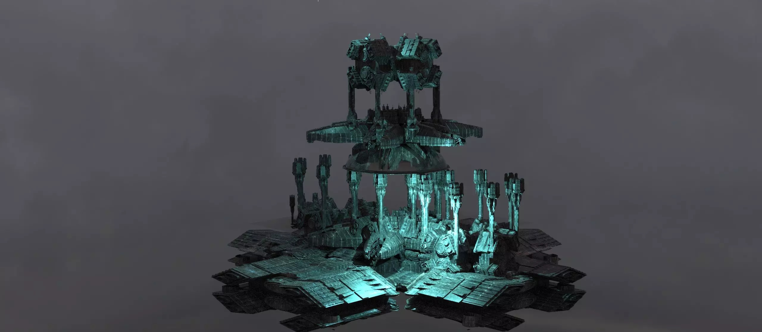 Valkyrie station sci fi 3D model_0