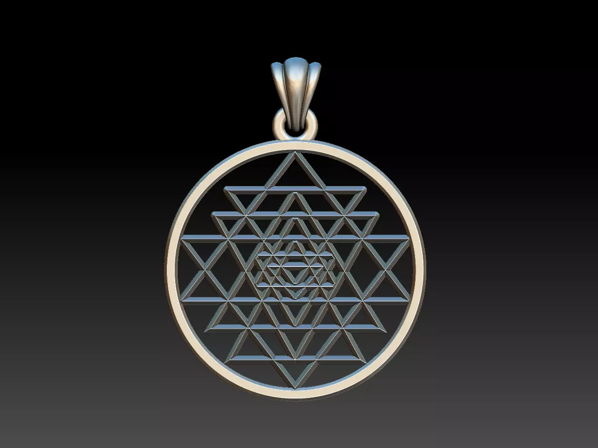 Sri Yantra Pendant 3D print model
