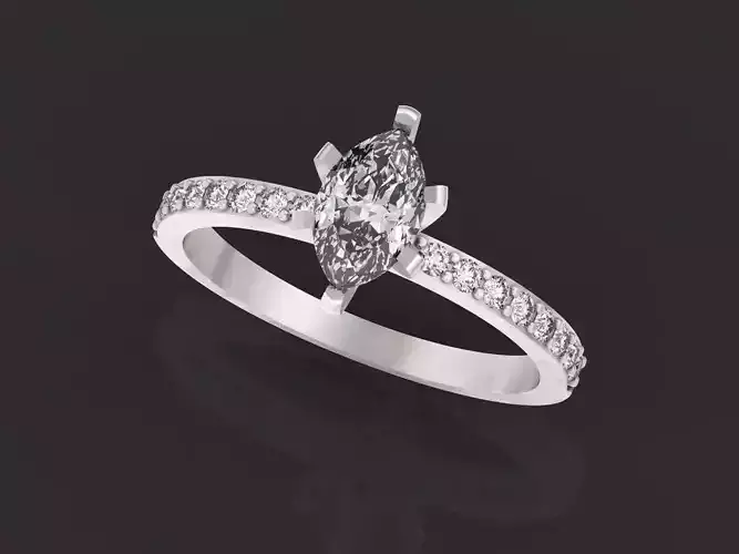 engagement ring vintage marquise 3D print model