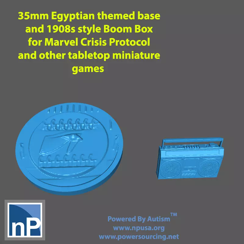 Marvel Crisis Protocol Base and Boom Box Free 3D print model