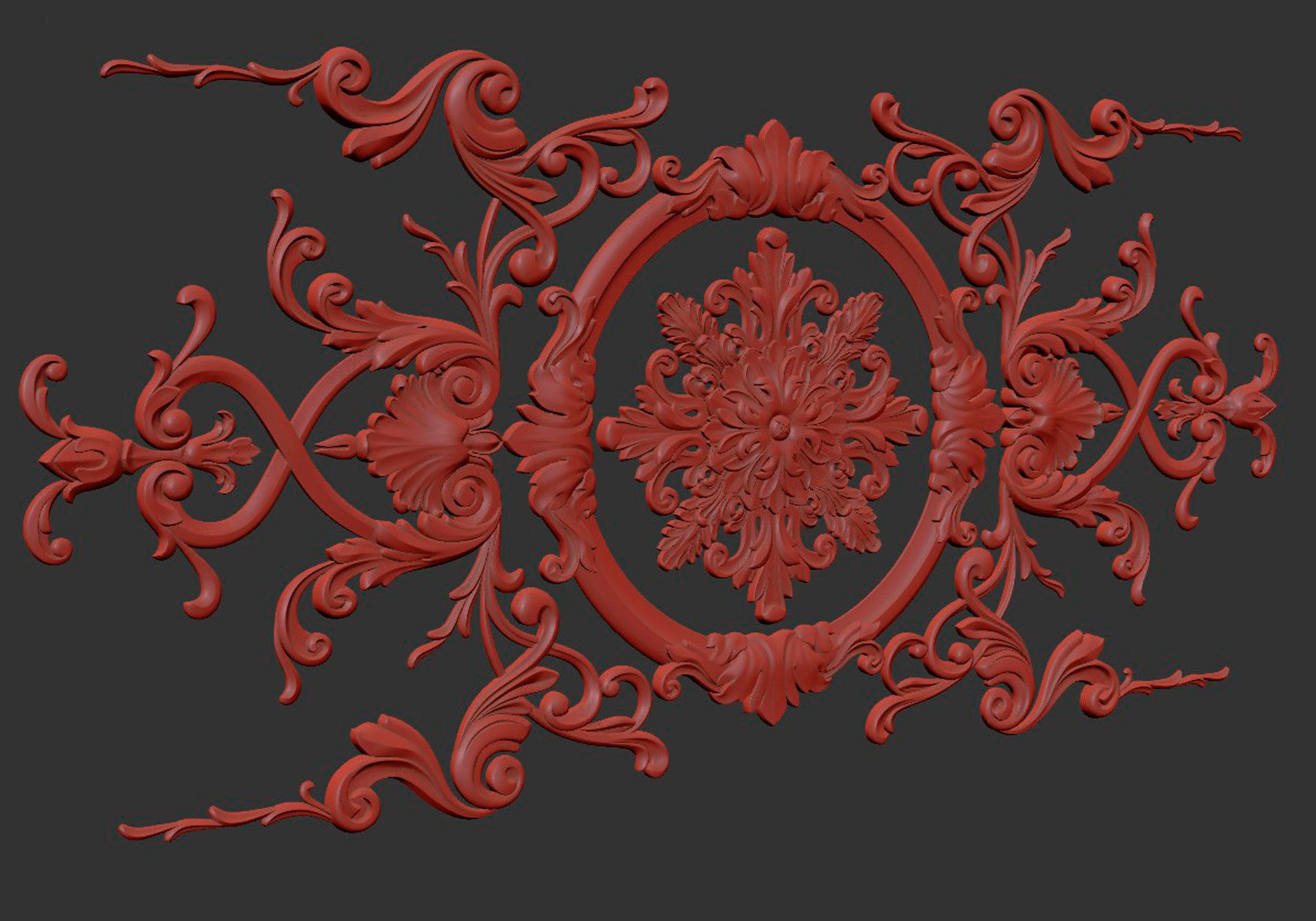 Carved decor for CNC 3D model_7