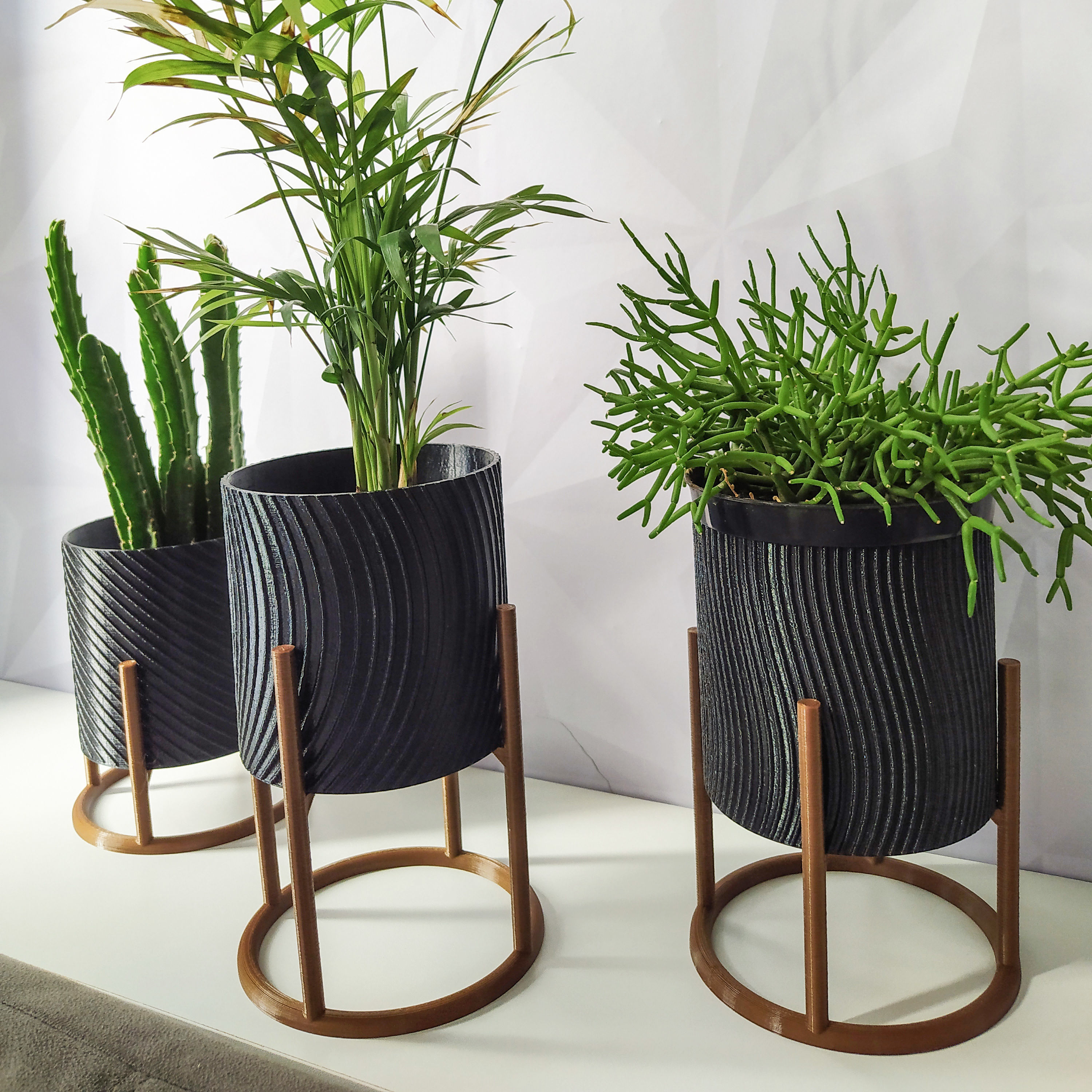 Decorative plant pots set 3D print model_5