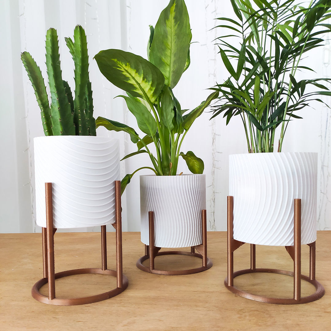 Decorative plant pots set 3D print model_4