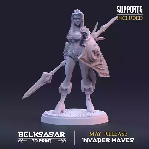 Headhuntress Pretorian Nude 3D print model