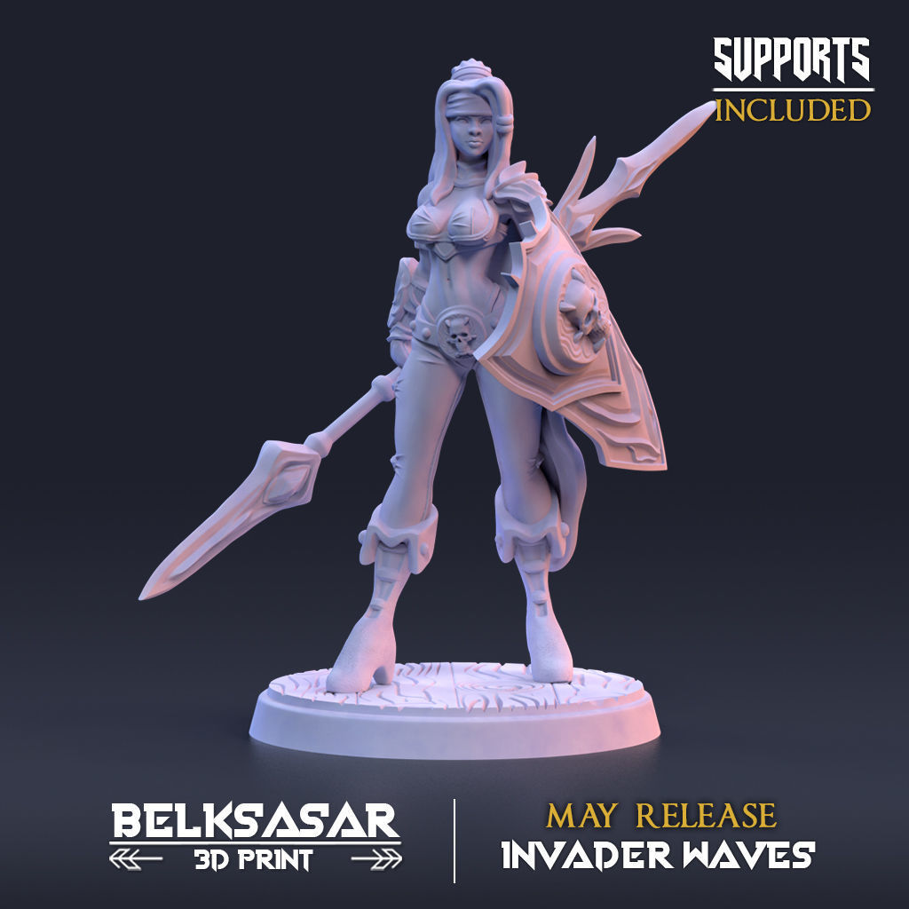 Headhuntress Pretorian Normal and Nude 3D print model_2