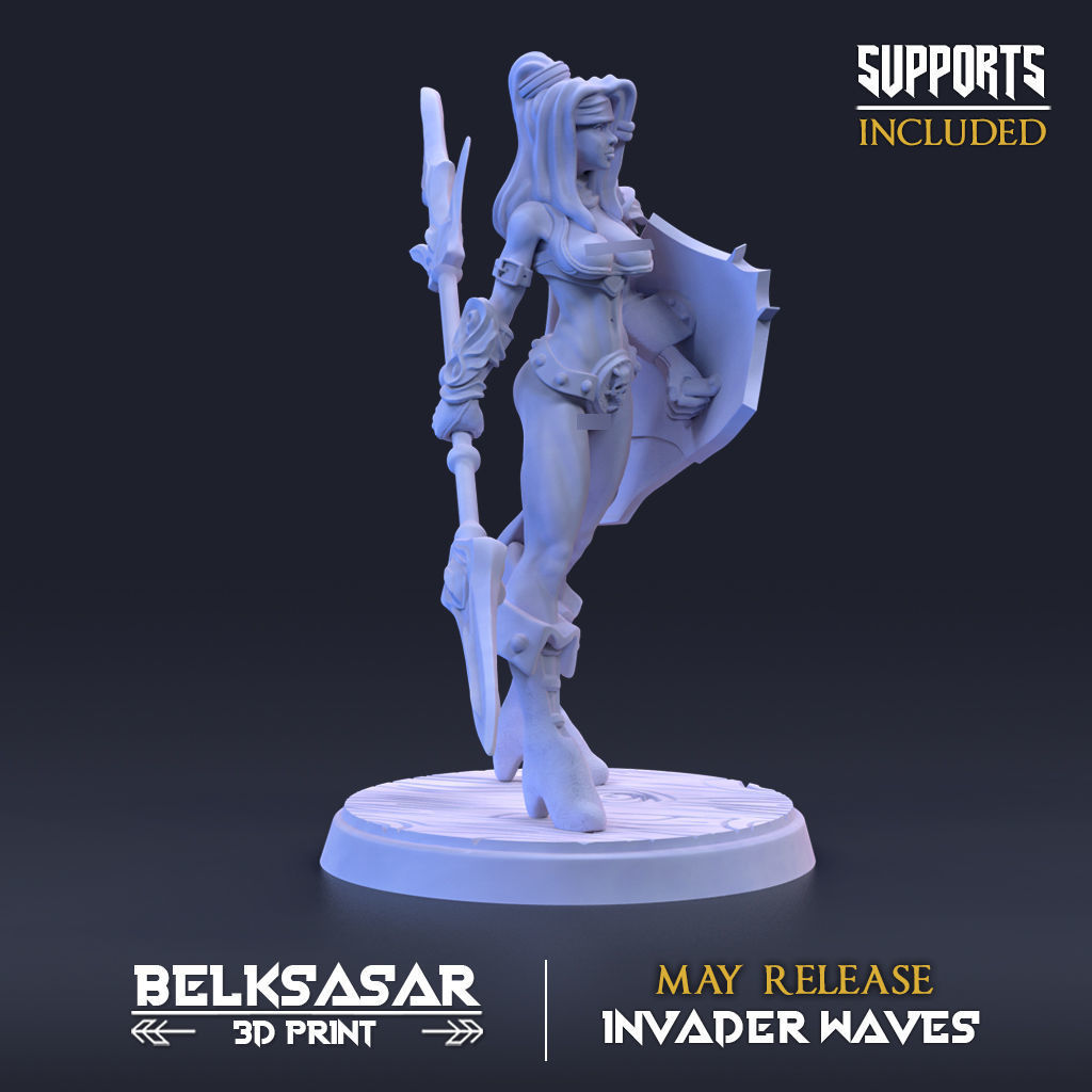 Headhuntress Pretorian Normal and Nude 3D print model_5