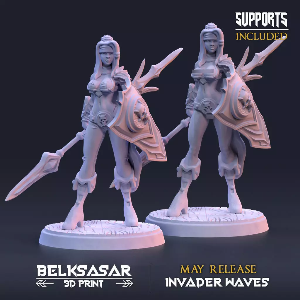 Headhuntress Pretorian Normal and Nude 3D print model_0