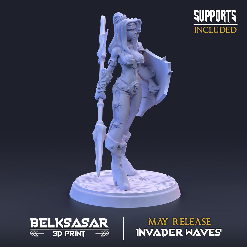 Headhuntress Pretorian Normal and Nude 3D print model_6