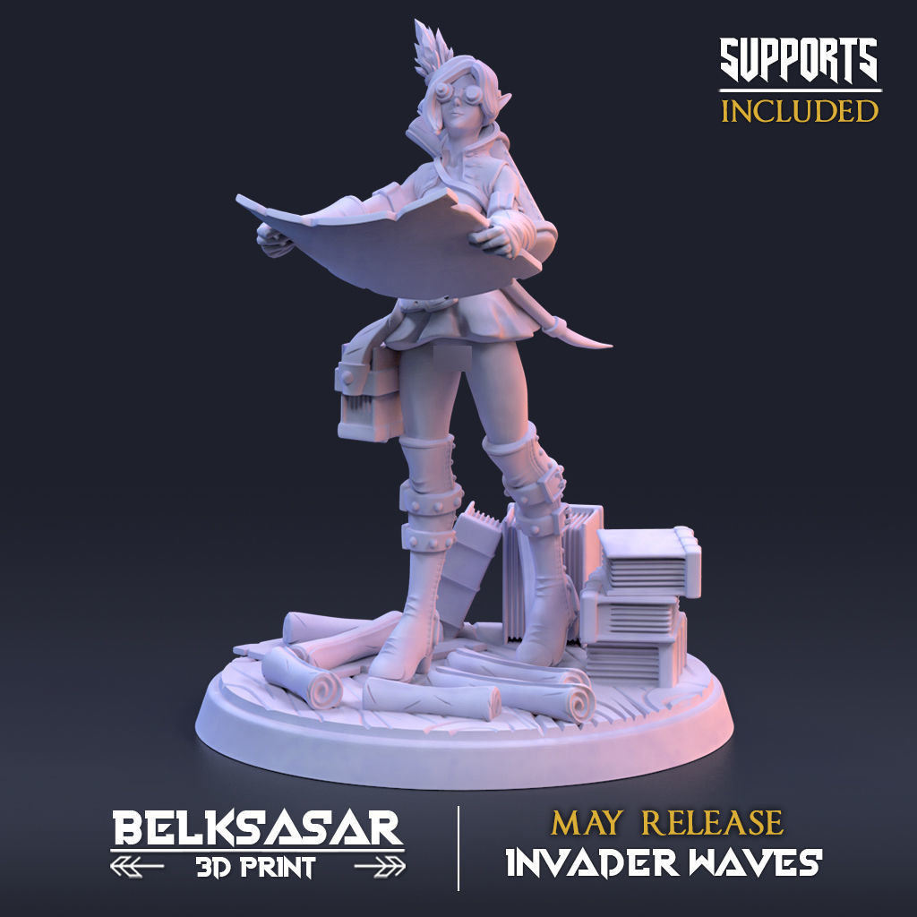 Ley Line Cartographer Normal and Nude 3D print model_3