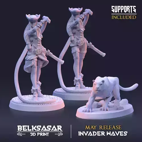 Wild Huntress Manifestation Normal and Nude 3D print model