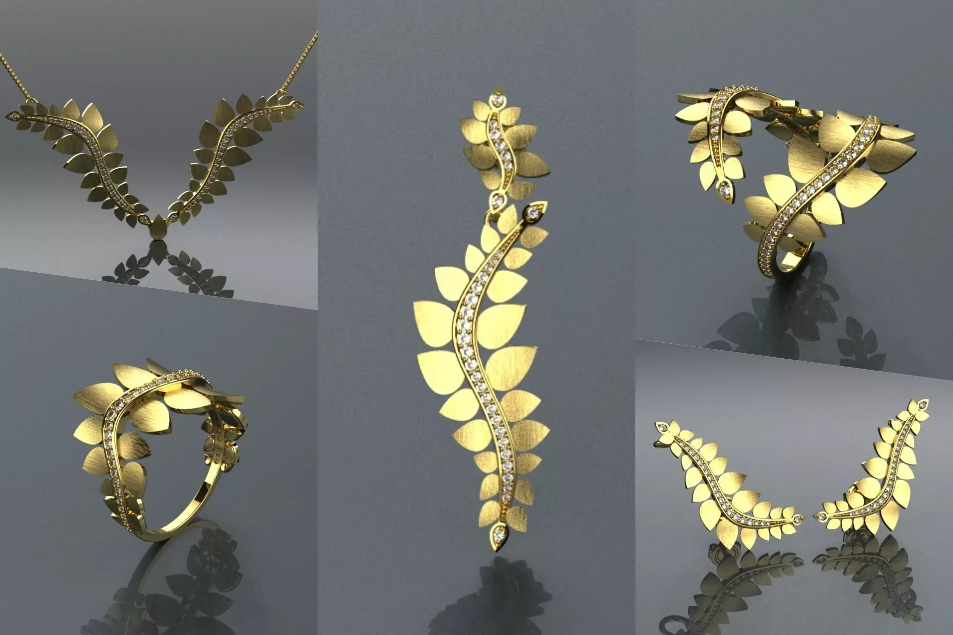 Set Delicate - Jewelry 3D - 5 Models 3D print model_0