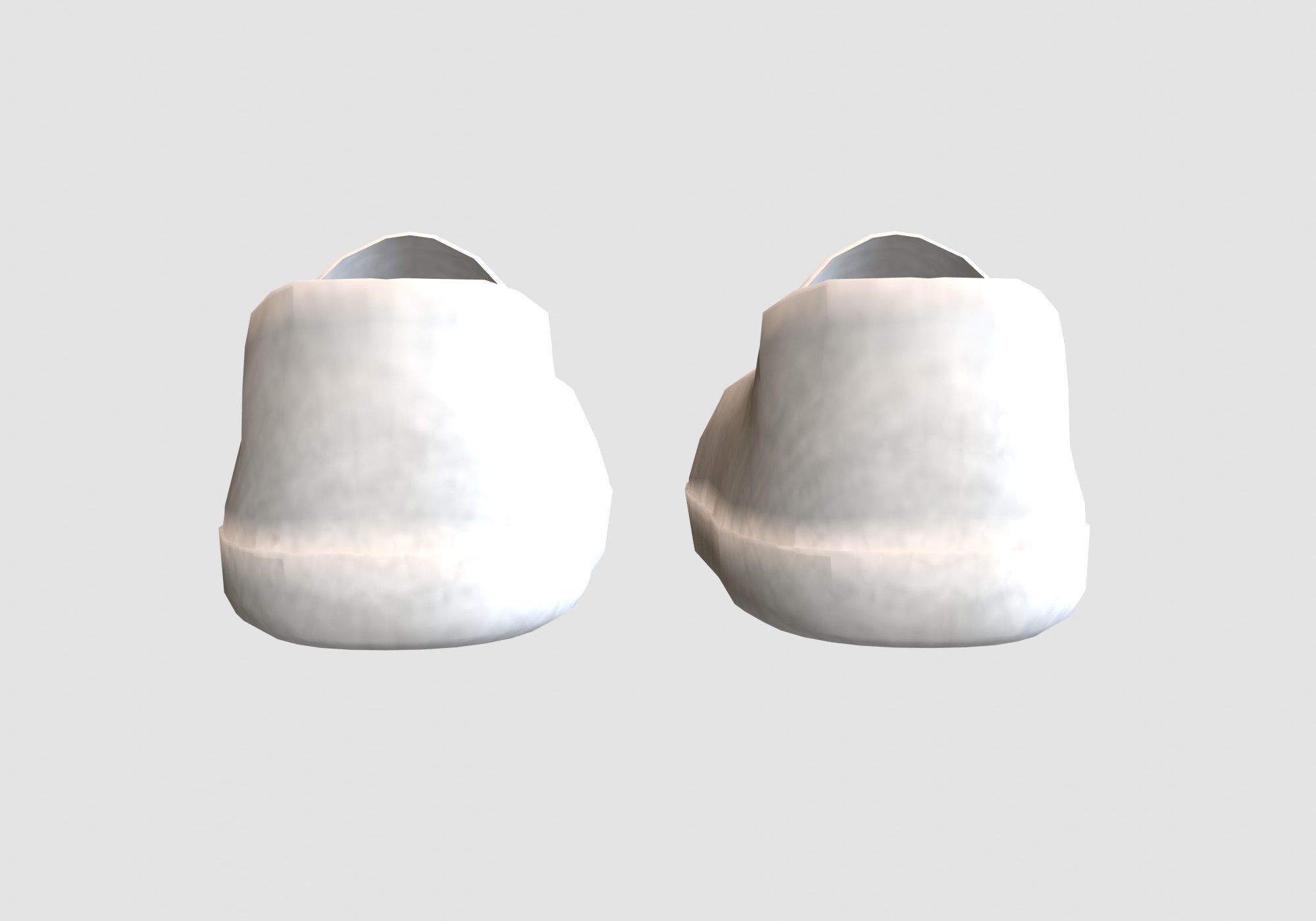 white simple shoes 3D model_4