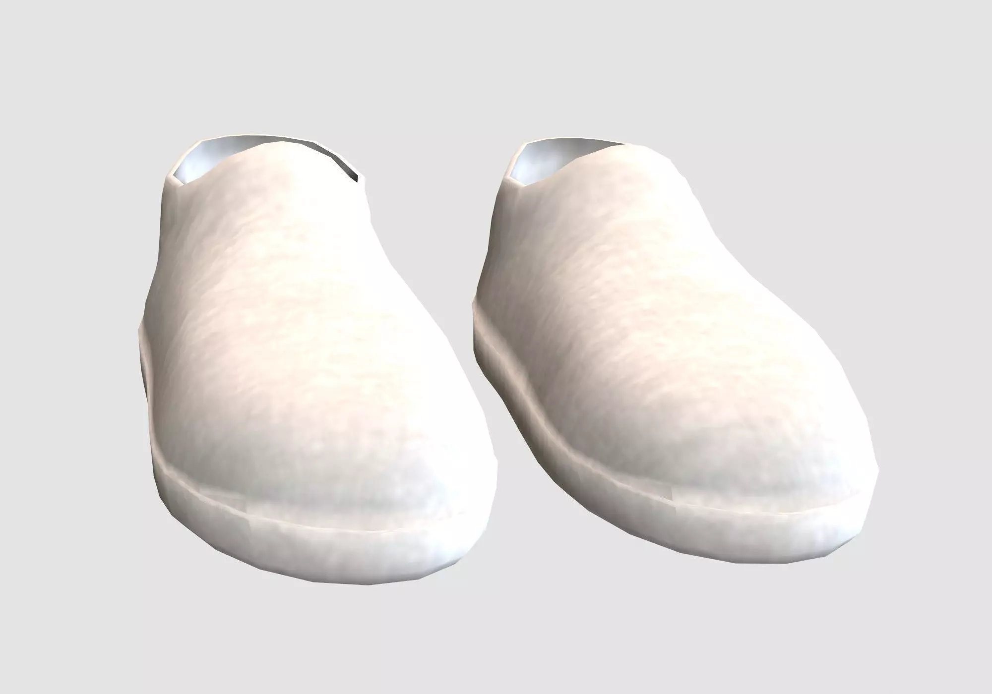 white simple shoes 3D model_0