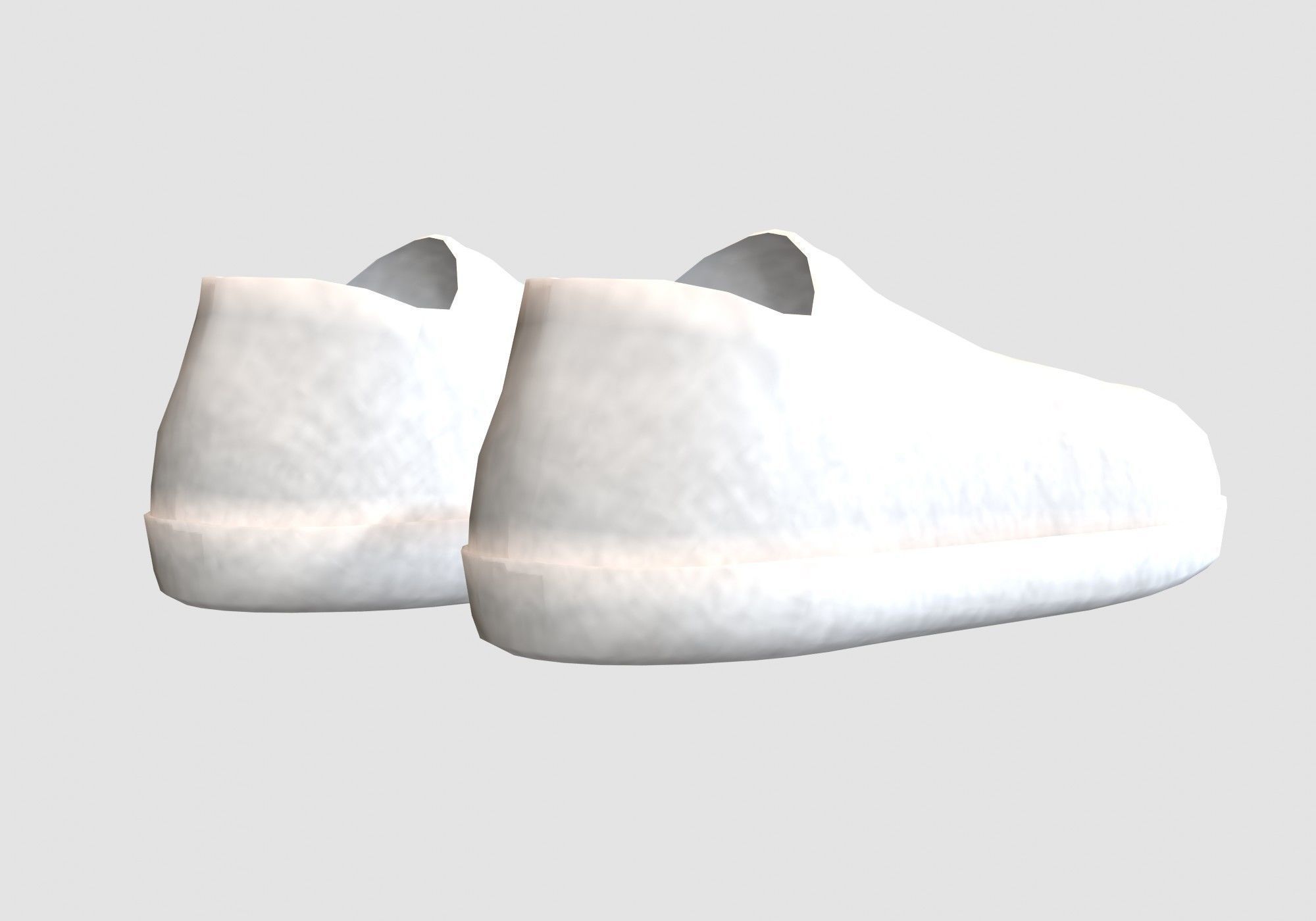 white simple shoes 3D model_3