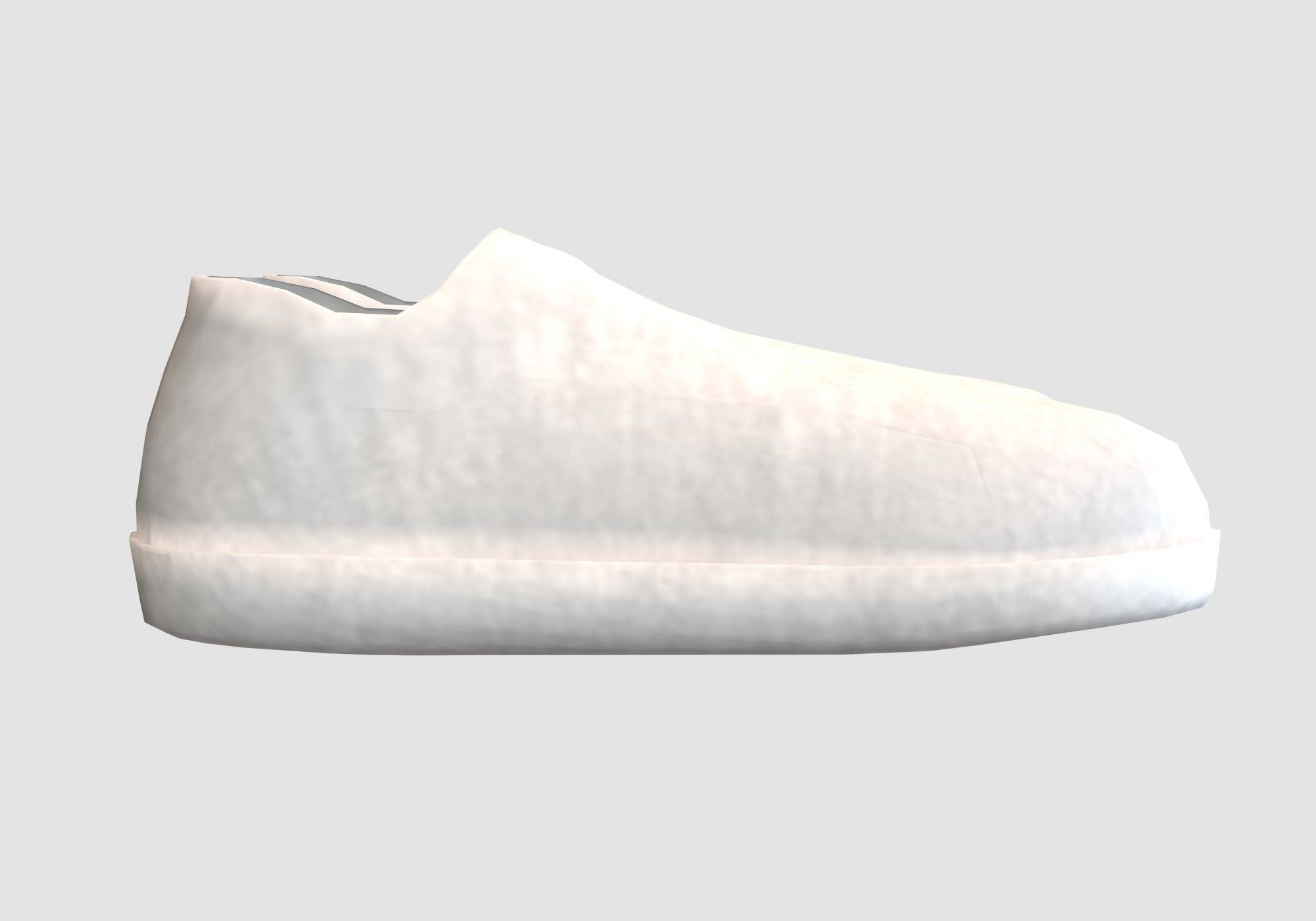 white simple shoes 3D model_2