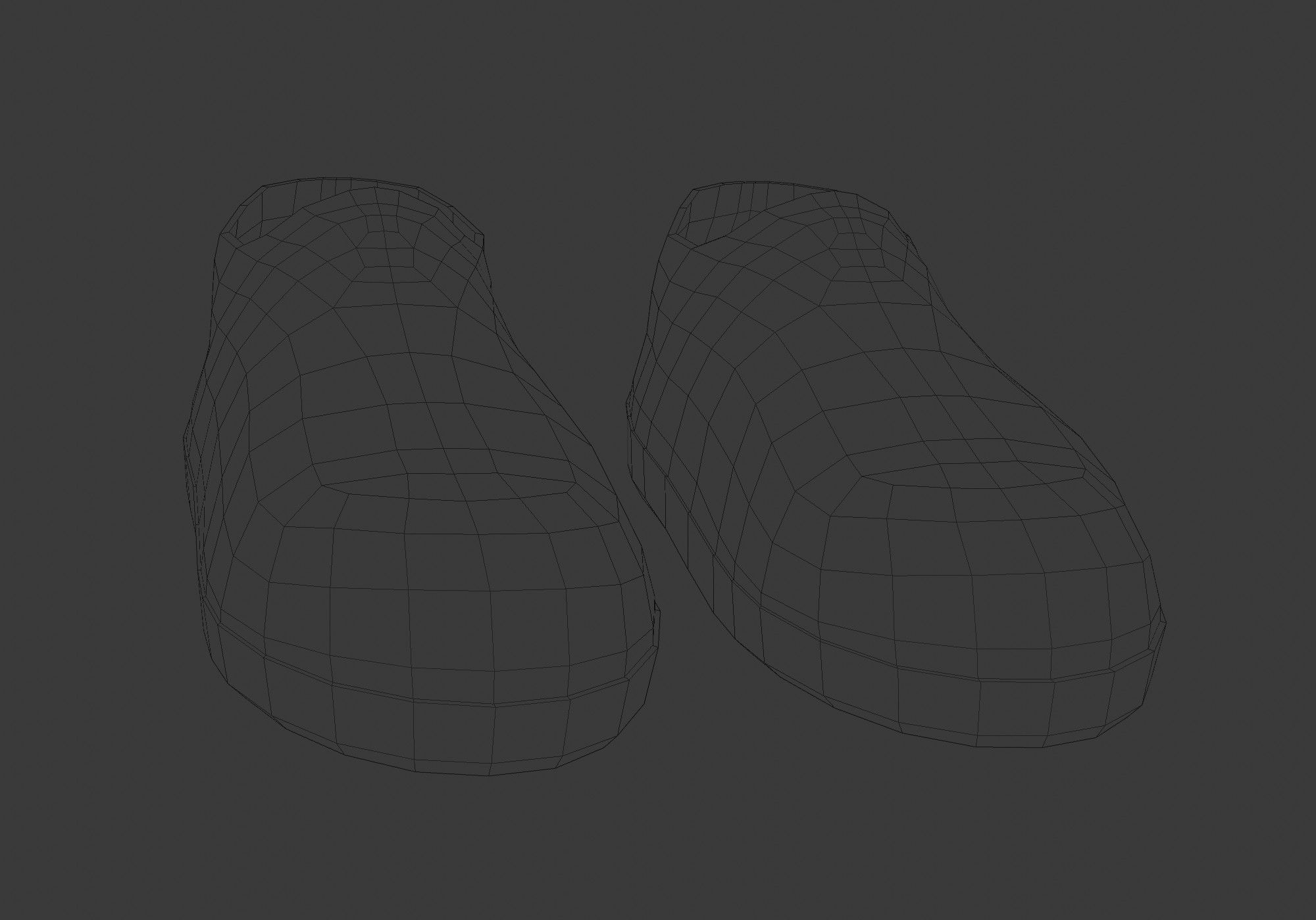 white simple shoes 3D model_5
