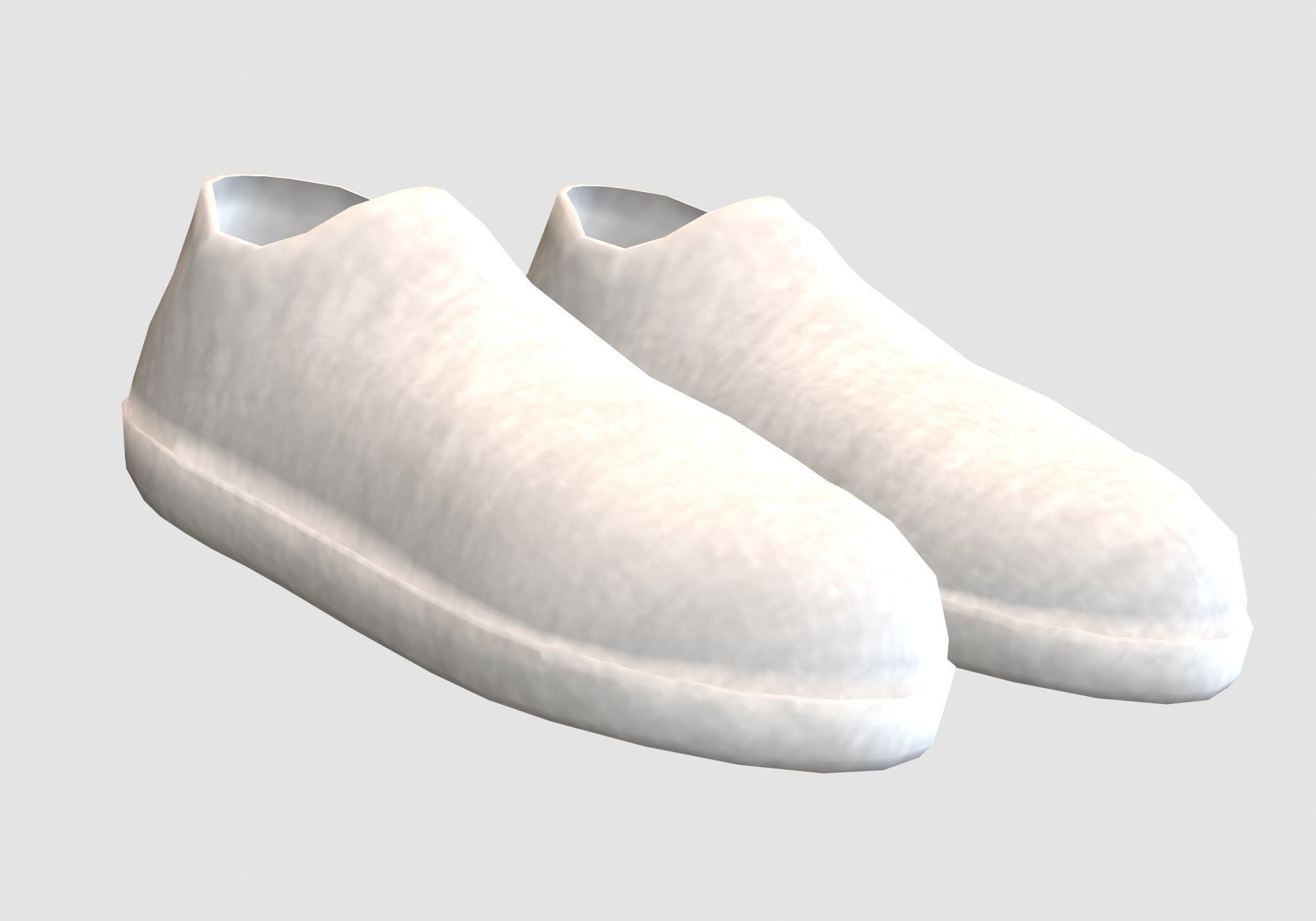 white simple shoes 3D model_1