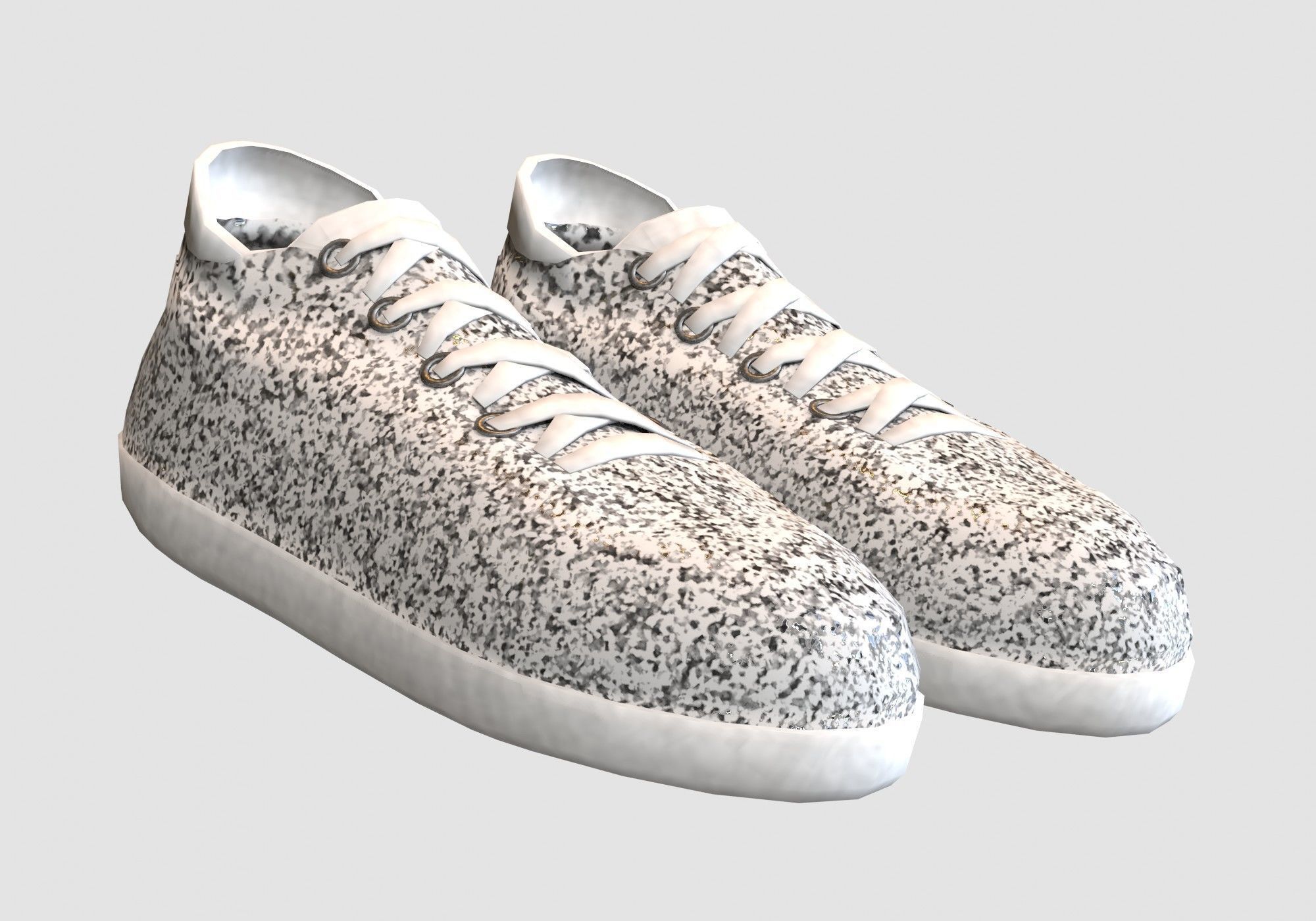white glitter shoes  3D model_1