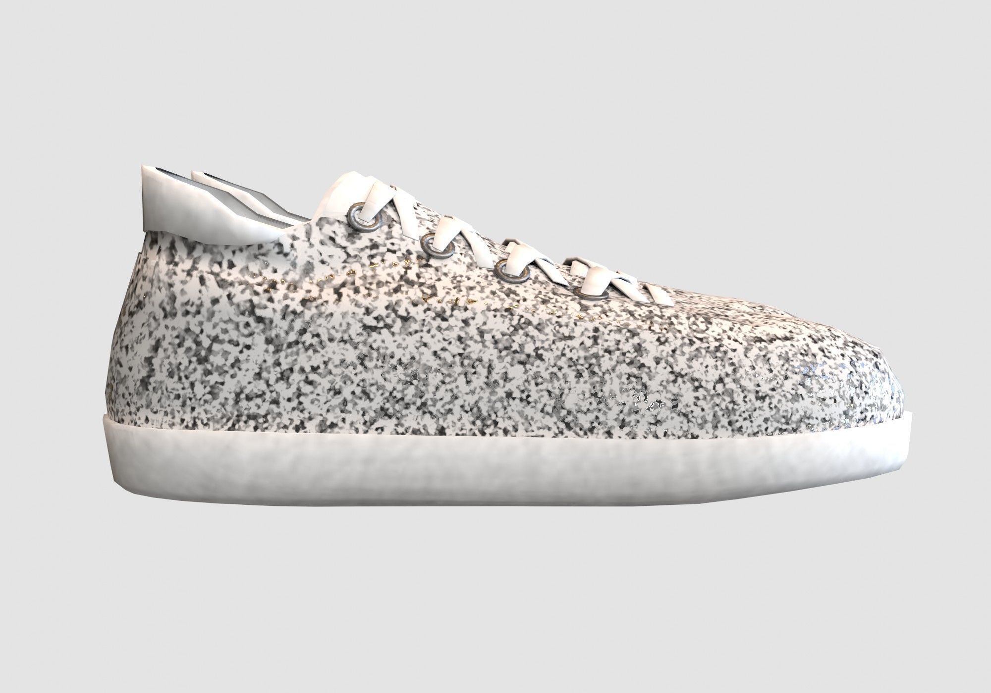 white glitter shoes  3D model_2