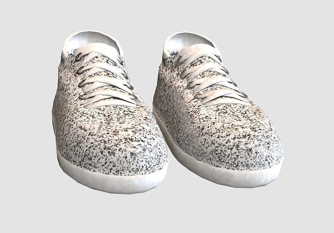 white glitter shoes  3D model