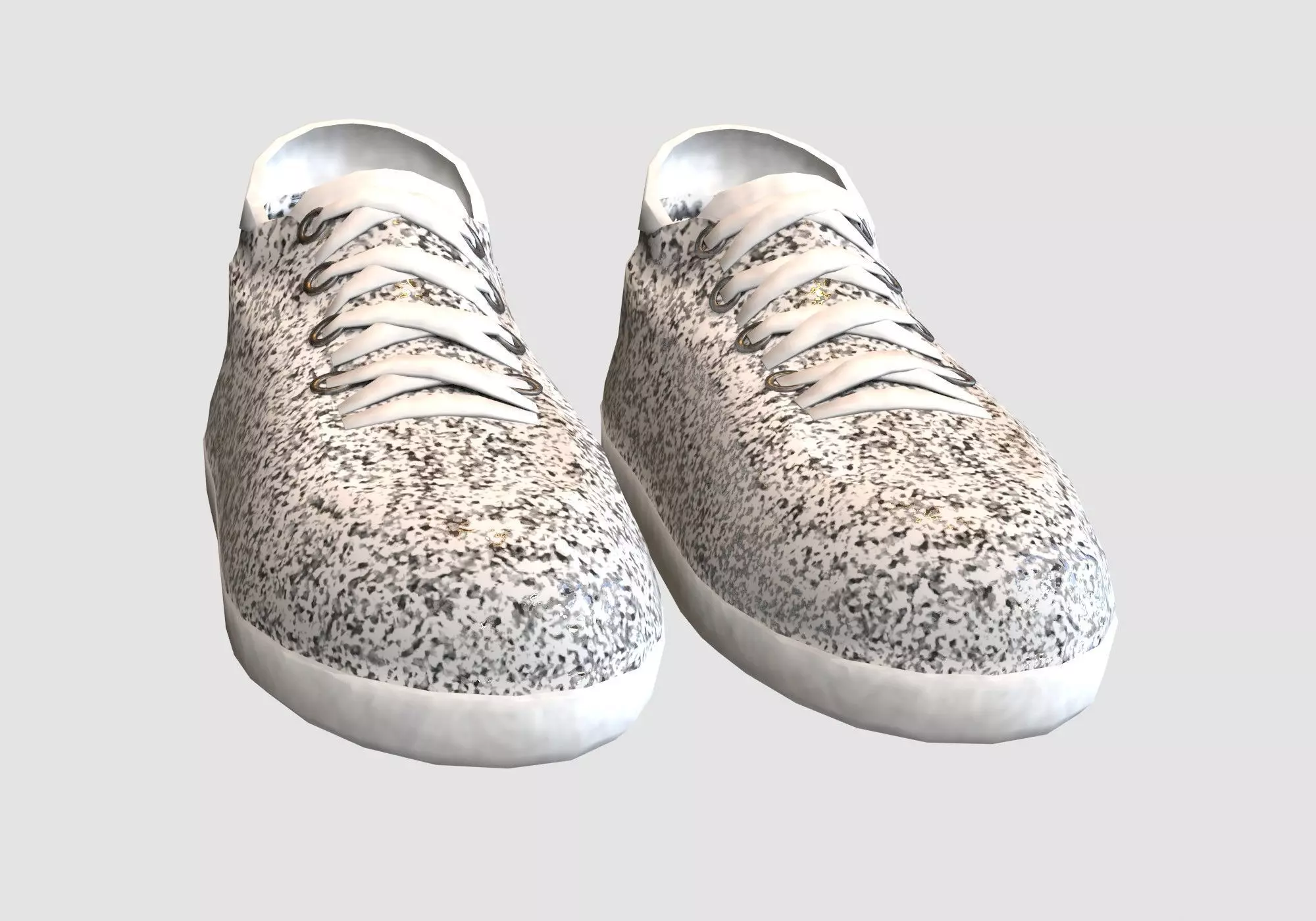 white glitter shoes  3D model_0