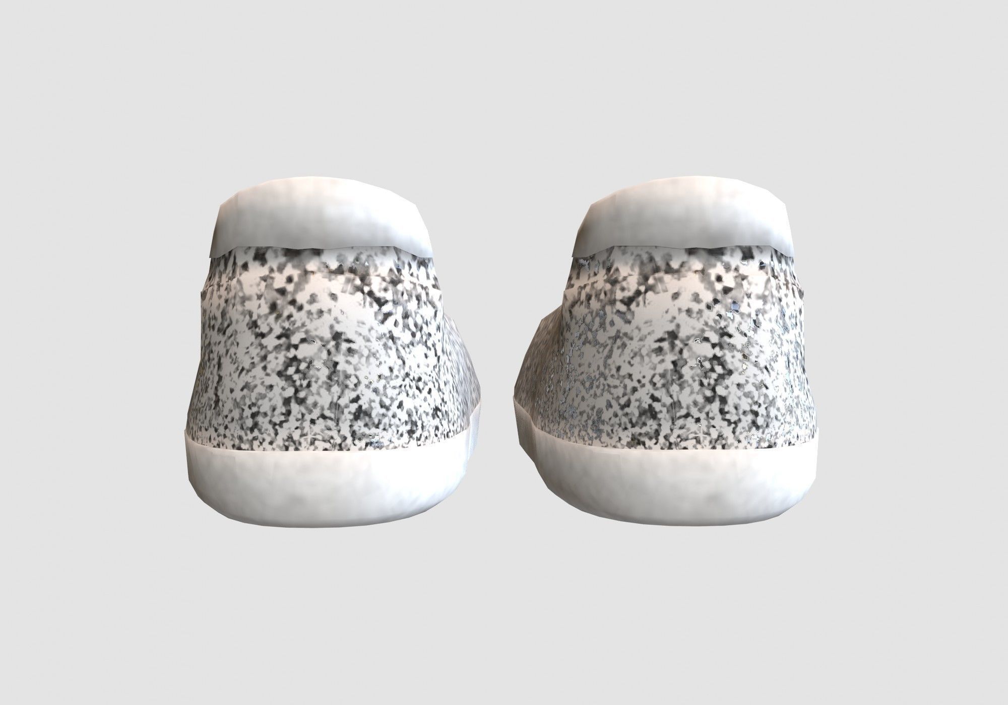 white glitter shoes  3D model_4