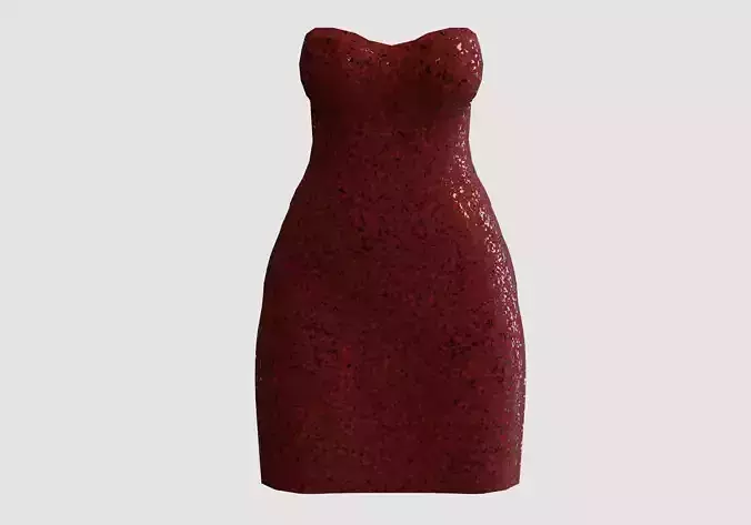 short glittery dress  3D model